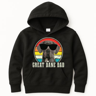 Great Dane Dad Funny Dog Sunglasses Vintage Great Dane Kids Hoodie