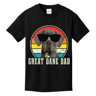 Great Dane Dad Funny Dog Sunglasses Vintage Great Dane Kids T-Shirt