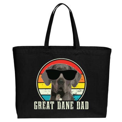 Great Dane Dad Funny Dog Sunglasses Vintage Great Dane Cotton Canvas Jumbo Tote