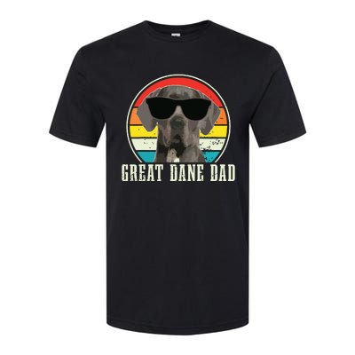 Great Dane Dad Funny Dog Sunglasses Vintage Great Dane Softstyle CVC T-Shirt