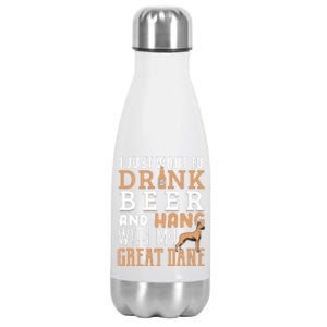 Great Dane Dad Shirts Funny Fathers Day Dog Lover Beer Stainless Steel Insulated Water Bottle