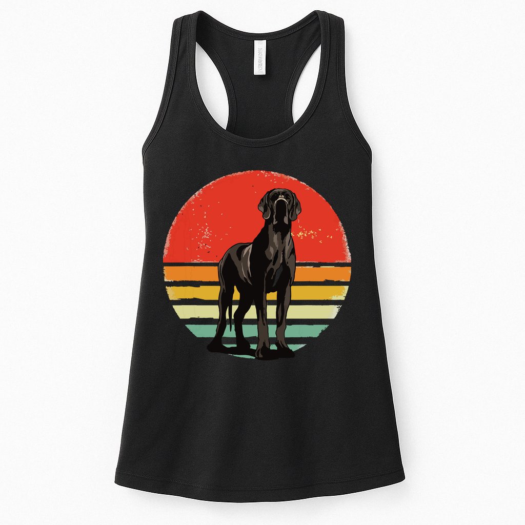 Great Dane Dog Lover Retro Vintage 70s Dog Pet Womens Tank Top