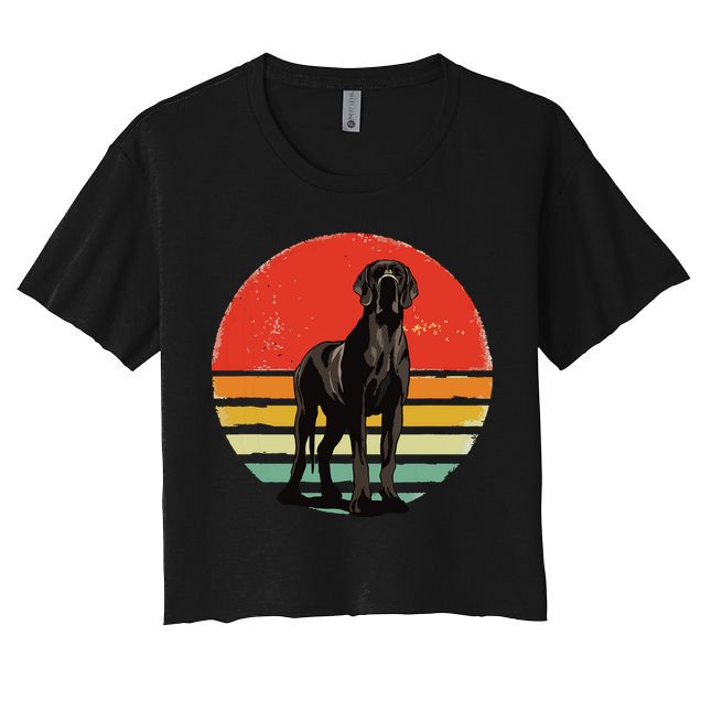 Great Dane Dog Lover Retro Vintage 70s Dog Pet Crop Top