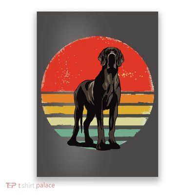 Great Dane Dog Lover Retro Vintage 70s Dog Pet Poster
