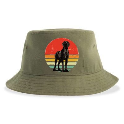 Great Dane Dog Lover Retro Vintage 70s Dog Pet Sustainable Bucket Hat