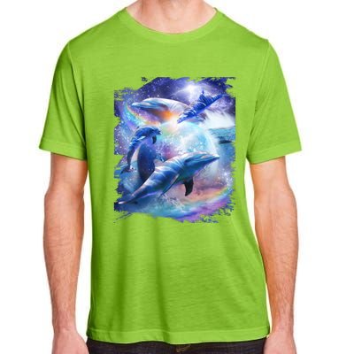 Galaxy Dolphin Dolphins In Space Adult ChromaSoft Performance T-Shirt