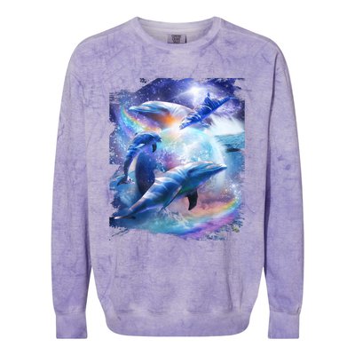 Galaxy Dolphin Dolphins In Space Colorblast Crewneck Sweatshirt