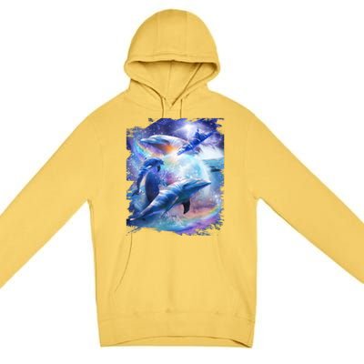 Galaxy Dolphin Dolphins In Space Premium Pullover Hoodie