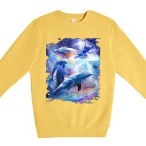 Galaxy Dolphin Dolphins In Space Premium Crewneck Sweatshirt