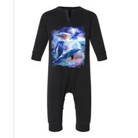 Galaxy Dolphin Dolphins In Space Infant Fleece One Piece