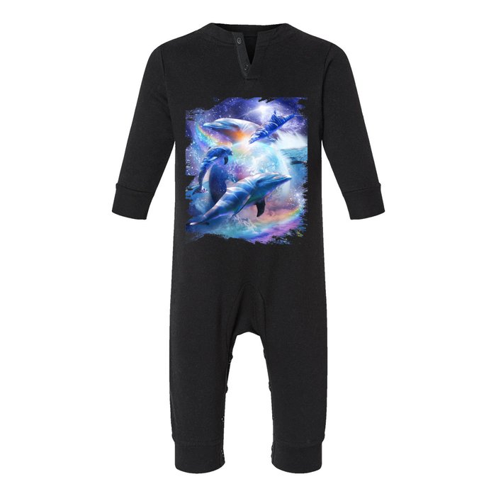 Galaxy Dolphin Dolphins In Space Infant Fleece One Piece