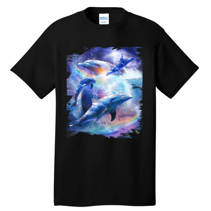 Galaxy Dolphin Dolphins In Space Tall T-Shirt