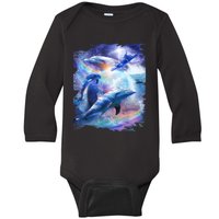 Galaxy Dolphin Dolphins In Space Baby Long Sleeve Bodysuit