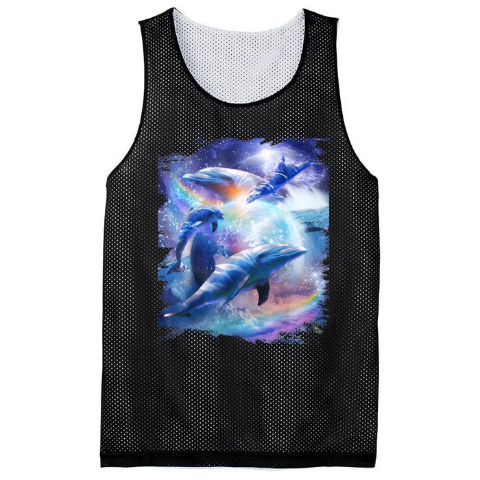 Galaxy Dolphin Dolphins In Space Mesh Reversible Basketball Jersey Tank