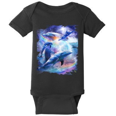 Galaxy Dolphin Dolphins In Space Baby Bodysuit