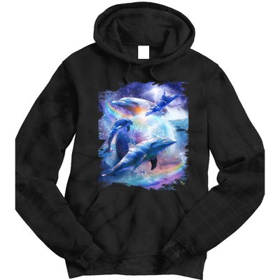 Galaxy Dolphin Dolphins In Space Tie Dye Hoodie