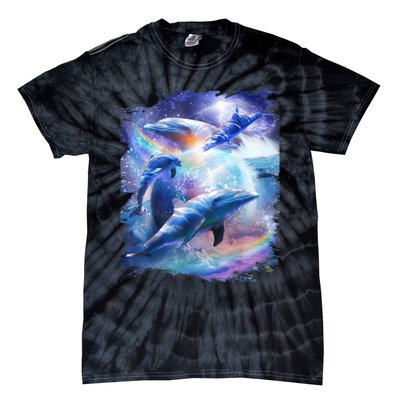 Galaxy Dolphin Dolphins In Space Tie-Dye T-Shirt