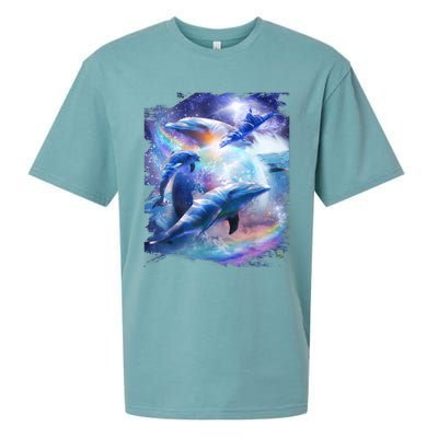 Galaxy Dolphin Dolphins In Space Sueded Cloud Jersey T-Shirt