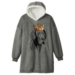 Great Dane Dog Wearing Crown Hooded Wearable Blanket