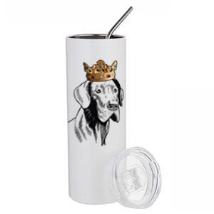 Great Dane Dog Wearing Crown Stainless Steel Tumbler