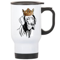 Great Dane Dog Wearing Crown Stainless Steel Travel Mug