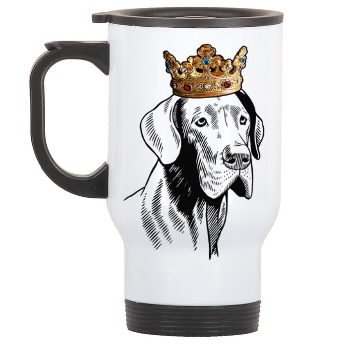 Great Dane Dog Wearing Crown Stainless Steel Travel Mug