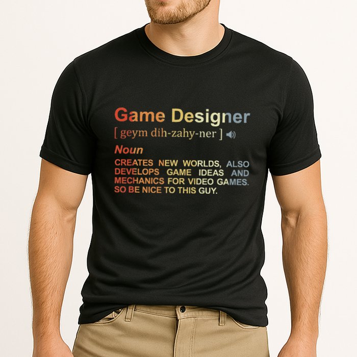 Game Designer Definition Game Programmer Game Dev Cooling Performance Crew T-Shirt