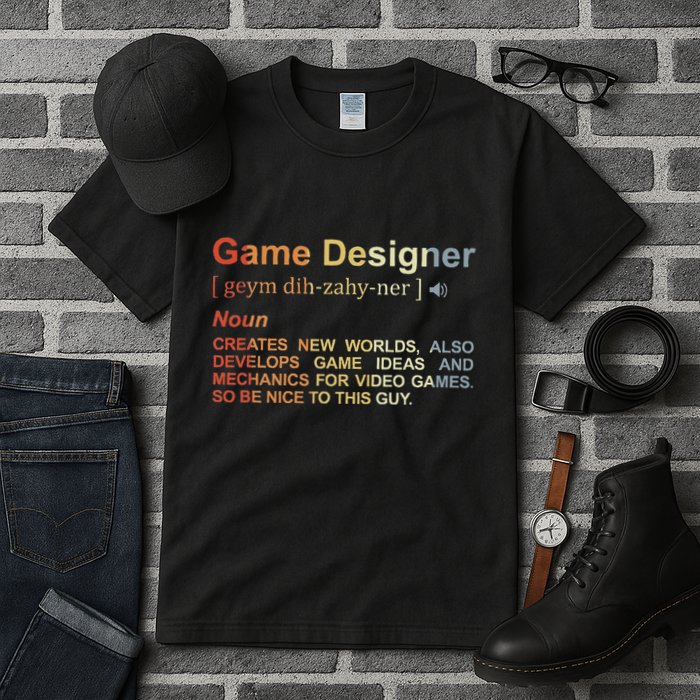 Game Designer Definition Game Programmer Game Dev Tall T-Shirt