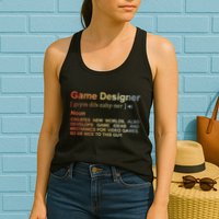 Game Designer Definition Game Programmer Game Dev Women's Racerback Tank