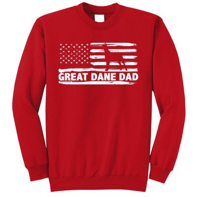 Great Dane Dad Distressed American Flag Patriotic Dog Sweatshirt