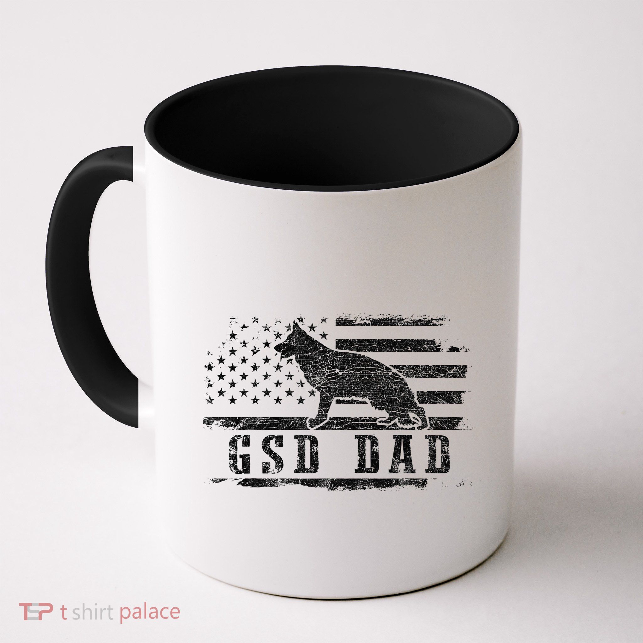 Gsd Dad Distressed American Flag German Shepherd Dog Mug