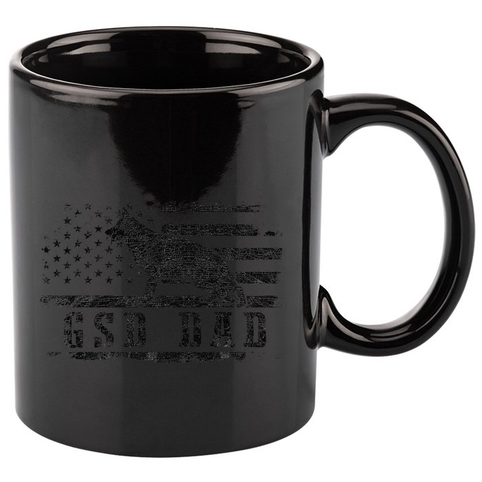Gsd Dad Distressed American Flag German Shepherd Dog 11oz C Handle Ceramic Mug