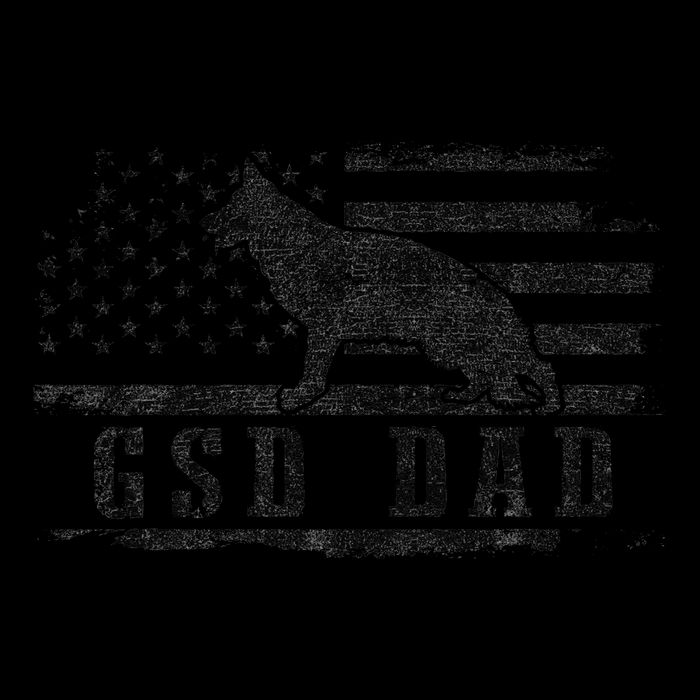 Gsd Dad Distressed American Flag German Shepherd Dog Flat Bill Trucker Hat