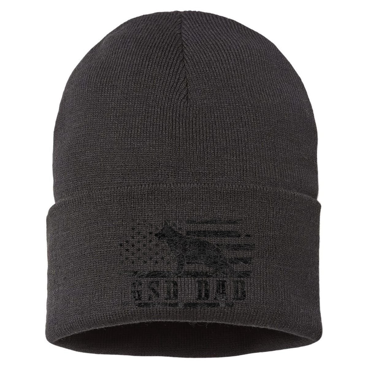 Gsd Dad Distressed American Flag German Shepherd Dog Sustainable Knit Beanie