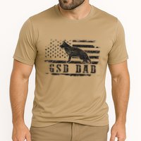 Gsd Dad Distressed American Flag German Shepherd Dog Cooling Performance Crew T-Shirt