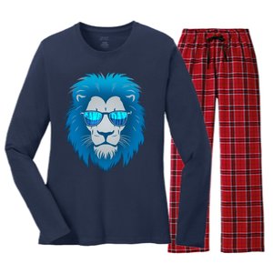 Game Day Detroit Football Sports Fan Women's Long Sleeve Flannel Pajama Set 