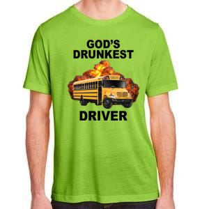 Gods Drunkest Driver Funny School Bus Adult ChromaSoft Performance T-Shirt