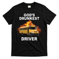 Gods Drunkest Driver Funny School Bus T-Shirt