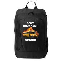 Gods Drunkest Driver Funny School Bus City Backpack