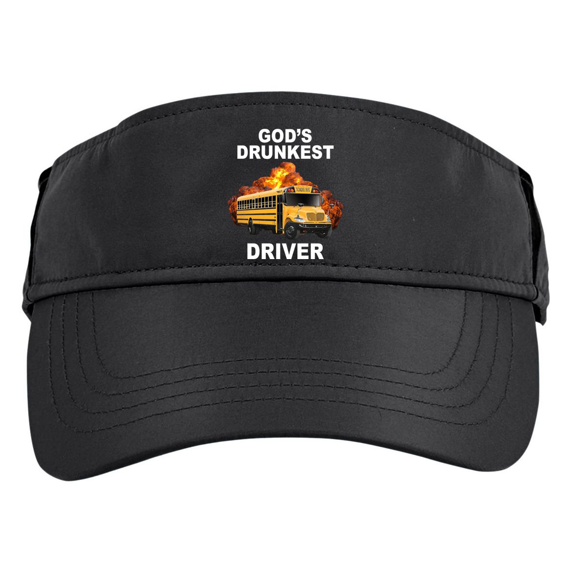 Gods Drunkest Driver Funny School Bus Adult Drive Performance Visor