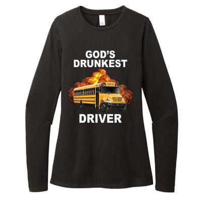 Gods Drunkest Driver Funny School Bus Womens CVC Long Sleeve Shirt