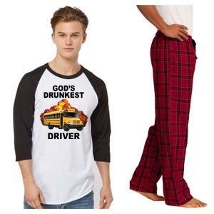 Gods Drunkest Driver Funny School Bus Raglan Sleeve Pajama Set