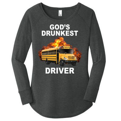 Gods Drunkest Driver Funny School Bus Women's Perfect Tri Tunic Long Sleeve Shirt