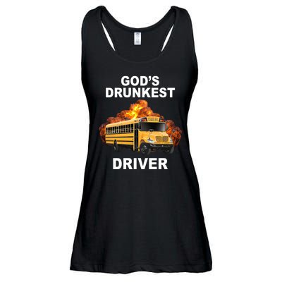 Gods Drunkest Driver Funny School Bus Ladies Essential Flowy Tank