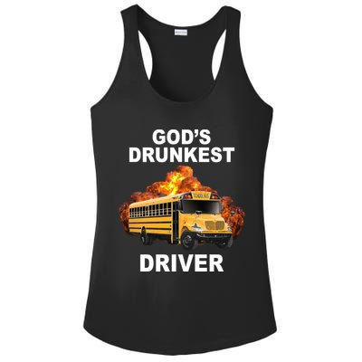 Gods Drunkest Driver Funny School Bus Ladies PosiCharge Competitor Racerback Tank