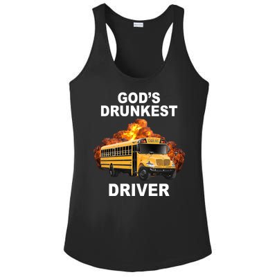 Gods Drunkest Driver Funny School Bus Ladies PosiCharge Competitor Racerback Tank