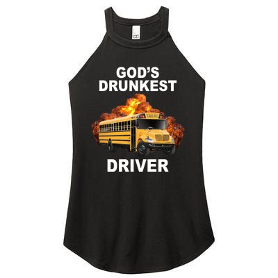 Gods Drunkest Driver Funny School Bus Women's Perfect Tri Rocker Tank