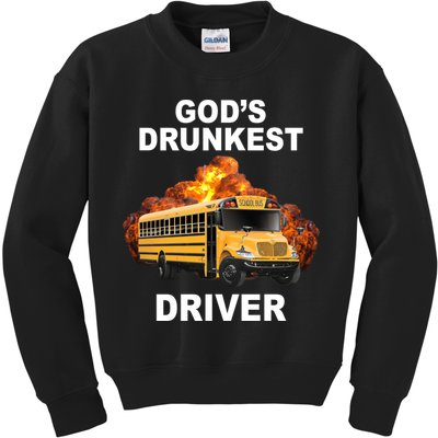 Gods Drunkest Driver Funny School Bus Kids Sweatshirt