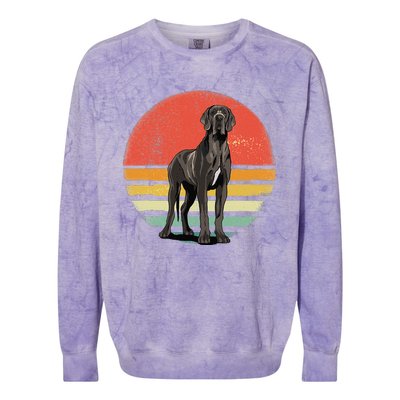 Great Dane Dog Lover Retro Vintage 70s Dog Pet Colorblast Crewneck Sweatshirt