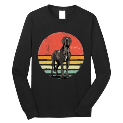 Great Dane Dog Lover Retro Vintage 70s Dog Pet Long Sleeve Shirt